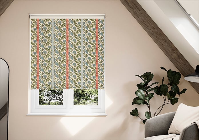 Petal & Block Latika Stripe, Neem - Roller Blind - Image 3